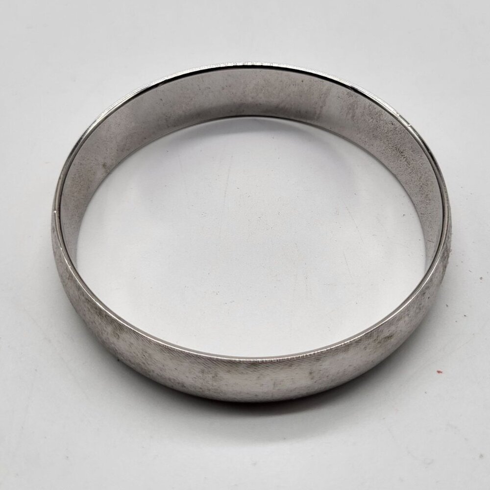 MONET Women's Silver Tone Bangle Bracelet Brushed Textured Vintage Classic